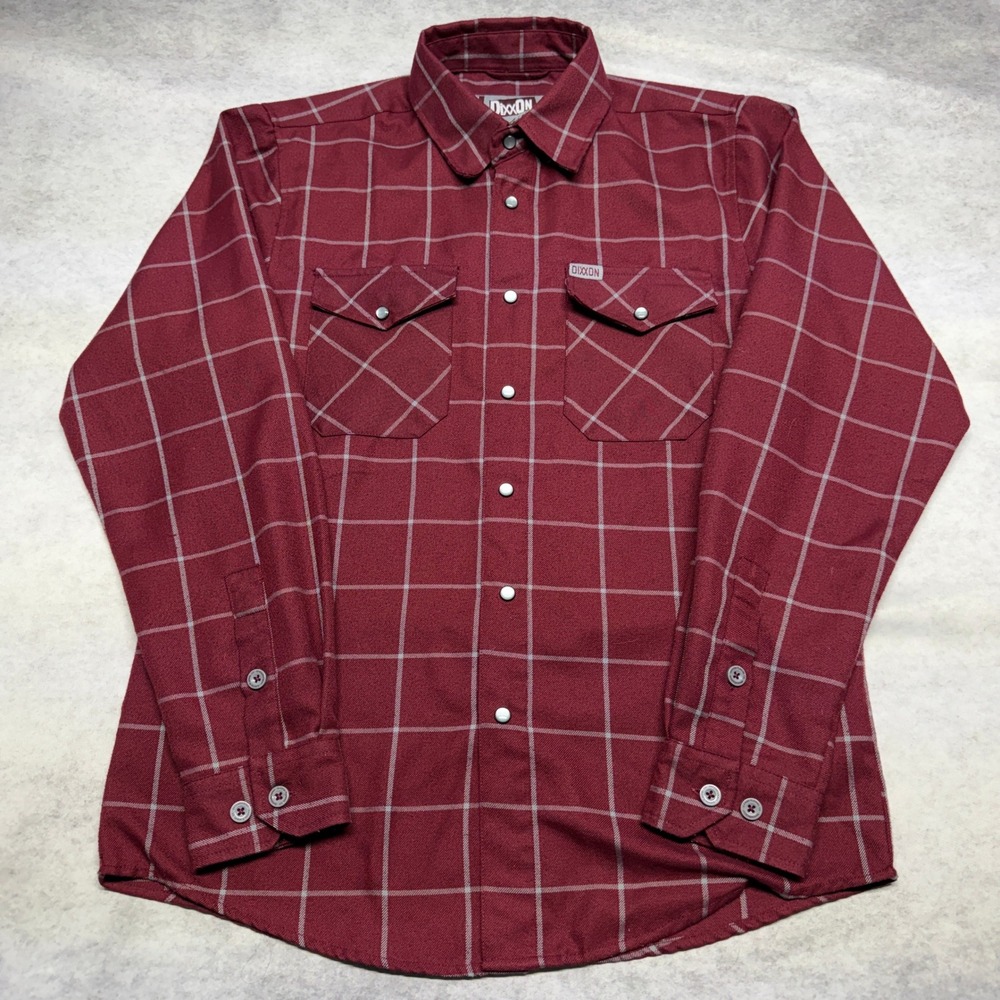 Dixxon Flannel Co The Underground Red Windowpane Plaid Snap Button Shirt Small